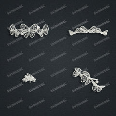 Jewelry set Filigree Bracelet White Wax Casting Resin 3D Printing Service   CS63T-040ap-B