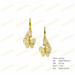 Jewelry set Filigree Earrings White Wax Casting Resin 3D Printing Service  CS63T-040ap-E