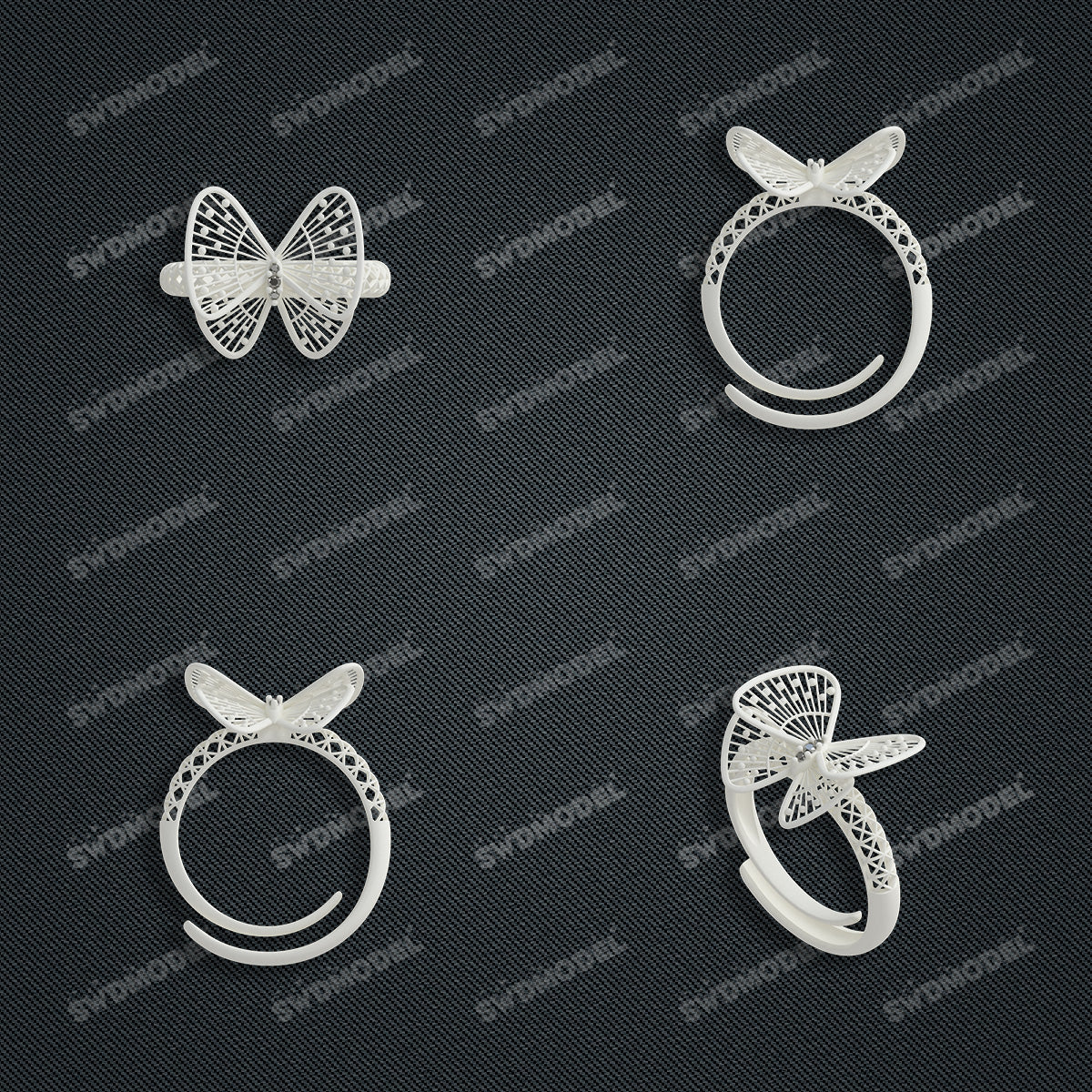 Jewelry set  Filigree Set   White Wax Casting Resin 3D Printing Service  CS63T-040ap