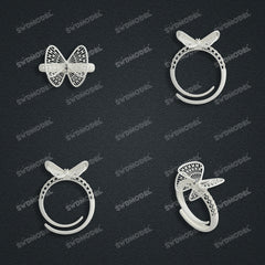 Jewelry set Filigree Ring White Wax Casting Resin 3D Printing Service  CS63T-040ap-R