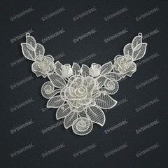 Jewelry set Filigree Necklace White Wax Casting Resin 3D Printing Service  CS63T-040ap-N