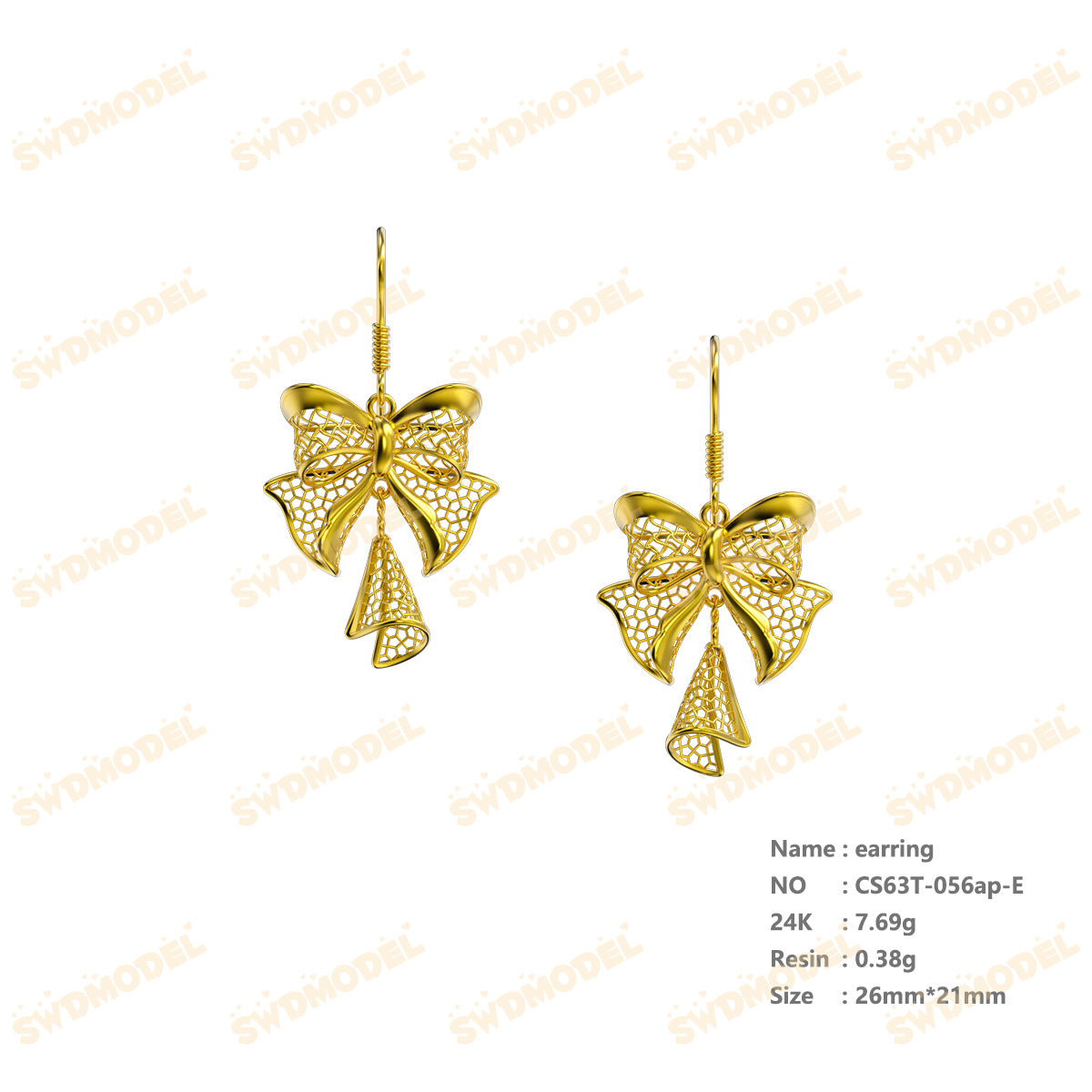Jewelry set  Filigree Set   White Wax Casting Resin 3D Printing Service  CS63T-056ap