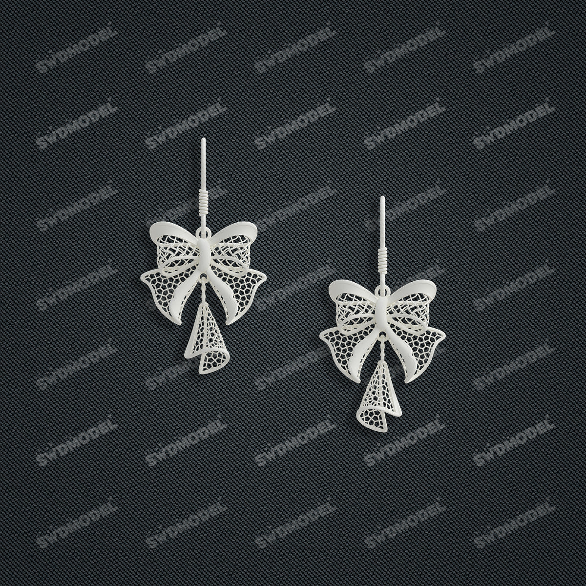 Jewelry set Filigree Earrings White Wax Casting Resin 3D Printing Service  CS63T-056ap-E