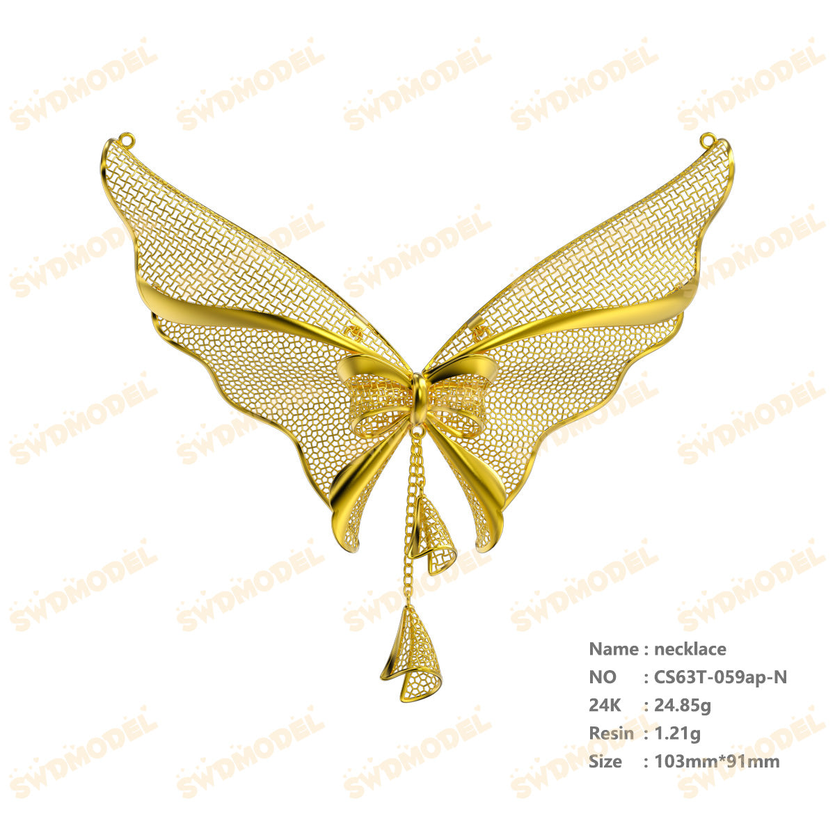 Jewelry set  Filigree Set   White Wax Casting Resin 3D Printing Service  CS63T-056ap