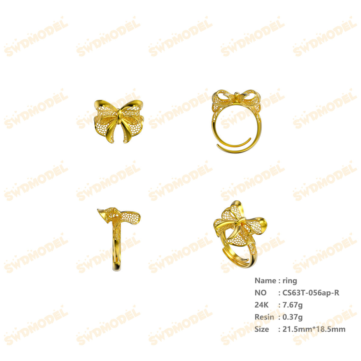 Jewelry set  Filigree Set   White Wax Casting Resin 3D Printing Service  CS63T-056ap