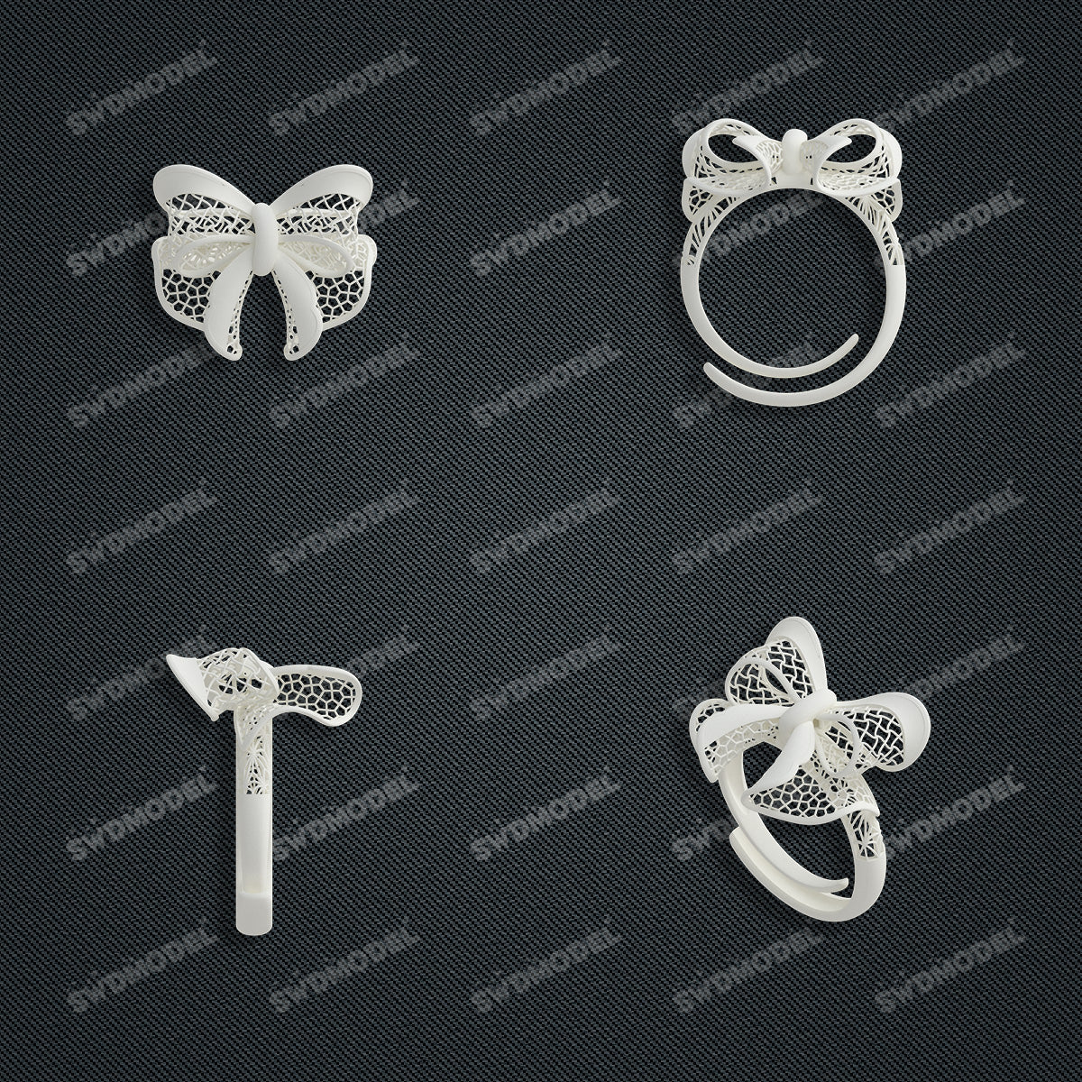 Jewelry set  Filigree Set   White Wax Casting Resin 3D Printing Service  CS63T-056ap