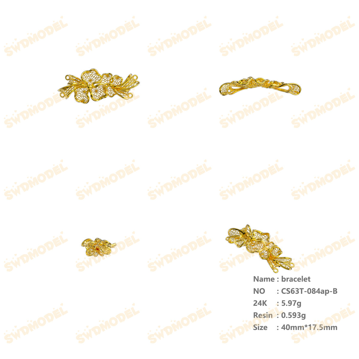Jewelry set  Filigree Set   White Wax Casting Resin 3D Printing Service  CS63T-084ap