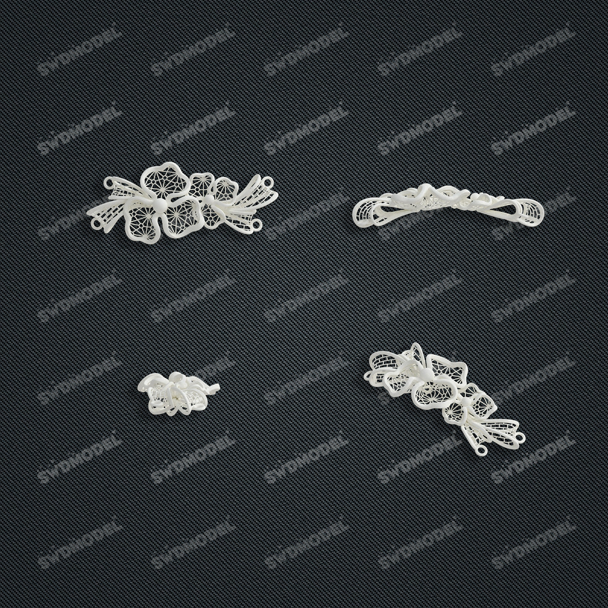 Jewelry set  Filigree Set   White Wax Casting Resin 3D Printing Service  CS63T-084ap