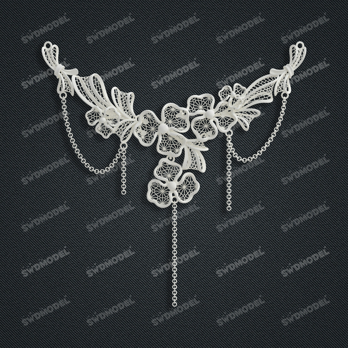 Jewelry set  Filigree Set   White Wax Casting Resin 3D Printing Service  CS63T-084ap