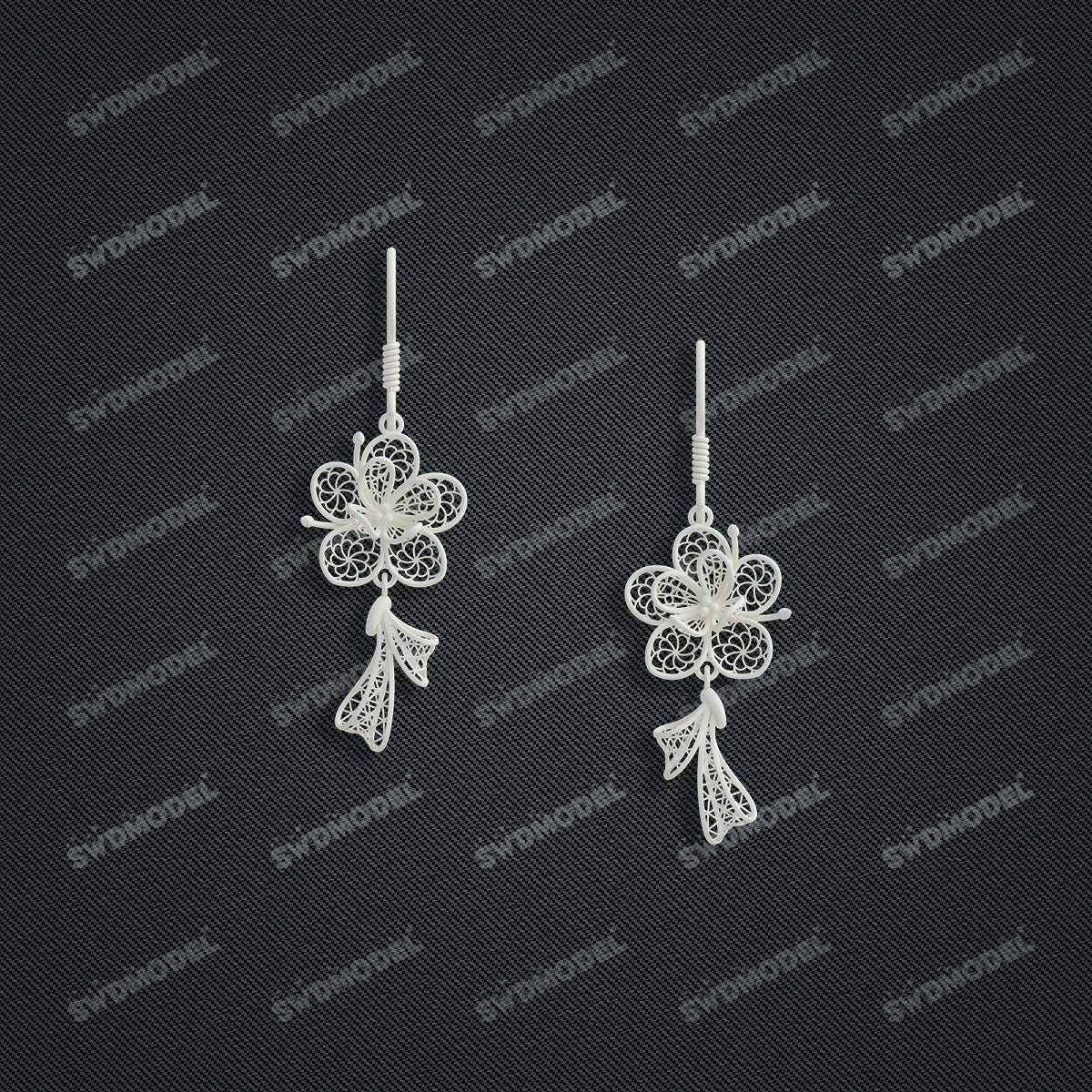 Jewelry set  Filigree Set   White Wax Casting Resin 3D Printing Service  CS63T-085ap