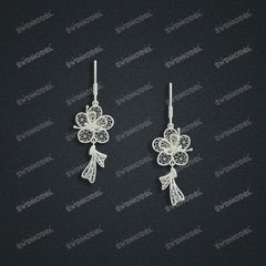 Jewelry set Filigree Earrings White Wax Casting Resin 3D Printing Service  CS63T-085ap-E