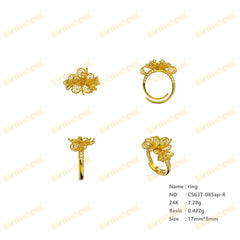 Jewelry set Filigree Ring White Wax Casting Resin 3D Printing Service  CS63T-085ap-R