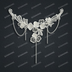 Jewelry set  Filigree Set   White Wax Casting Resin 3D Printing Service  CS63T-100ap