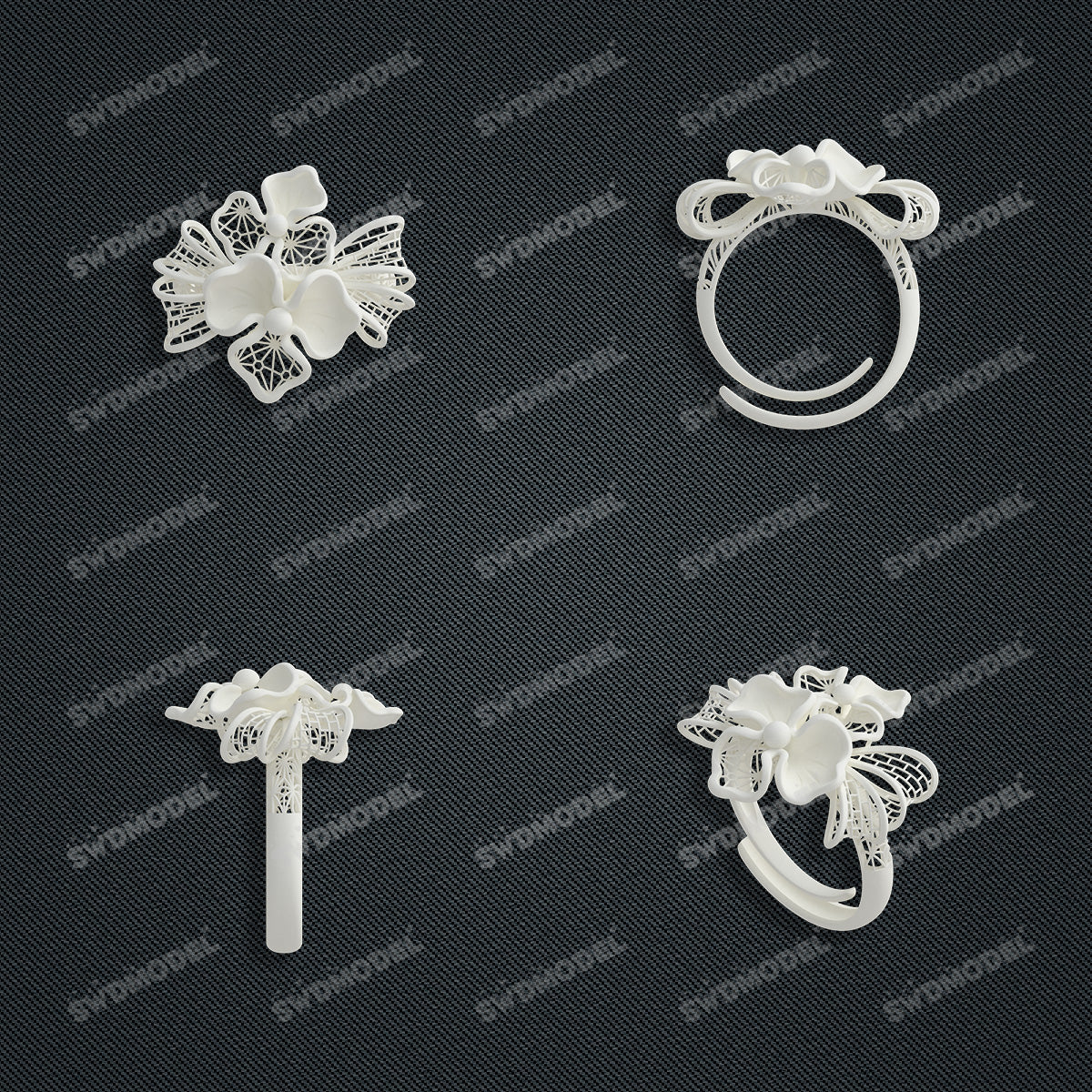 Jewelry set  Filigree Set   White Wax Casting Resin 3D Printing Service  CS63T-100ap