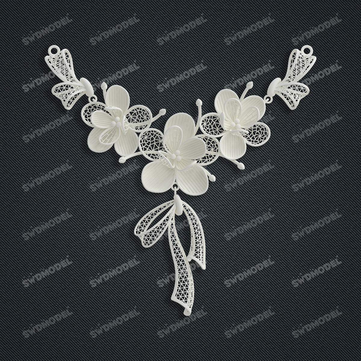Jewelry set  Filigree Set   White Wax Casting Resin 3D Printing Service  CS63T-101ap