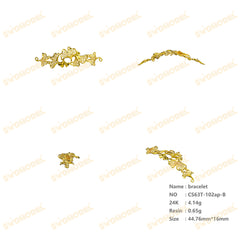 Jewelry set Filigree Bracelet White Wax Casting Resin 3D Printing Service   CS63T-102ap-B