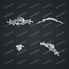 Jewelry set Filigree Bracelet White Wax Casting Resin 3D Printing Service   CS63T-102ap-B