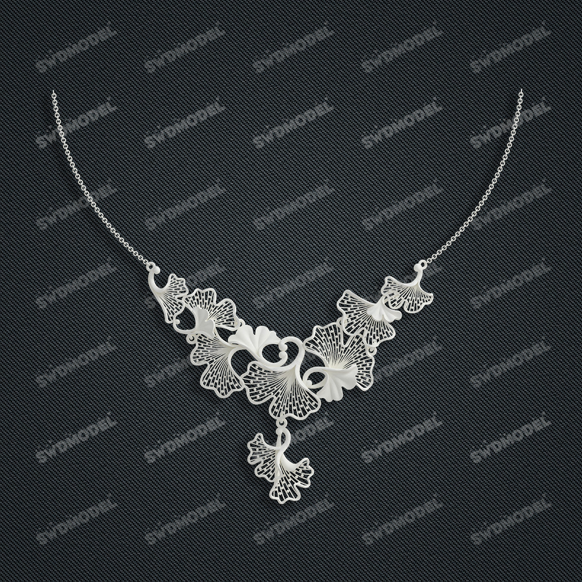 Jewelry set Filigree Necklace White Wax Casting Resin 3D Printing Service  CS63T-102ap-N