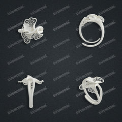 Jewelry set Filigree Ring White Wax Casting Resin 3D Printing Service  CS63T-102ap-R