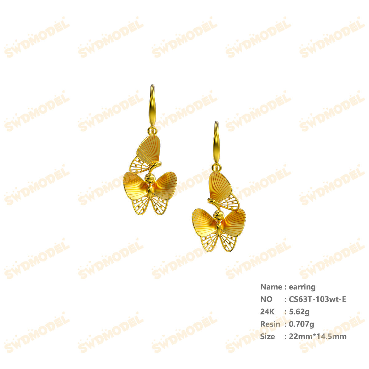Jewelry set Filigree Earrings White Wax Casting Resin 3D Printing Service  CS63T-103ap-E