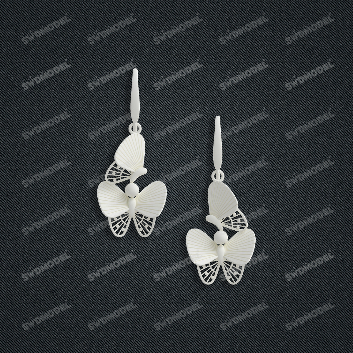 Jewelry set Filigree Earrings White Wax Casting Resin 3D Printing Service  CS63T-103ap-E