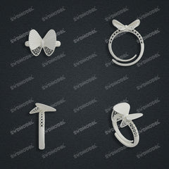 Jewelry set Filigree Ring White Wax Casting Resin 3D Printing Service  CS63T-103ap-R