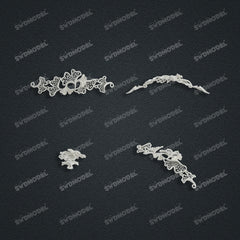 Jewelry set Filigree Bracelet White Wax Casting Resin 3D Printing Service   CS63T-104ap-B