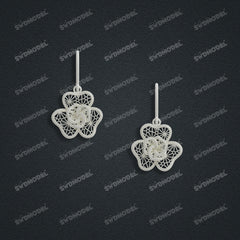 Jewelry set Filigree Earrings White Wax Casting Resin 3D Printing Service  CS63T-107ap-E
