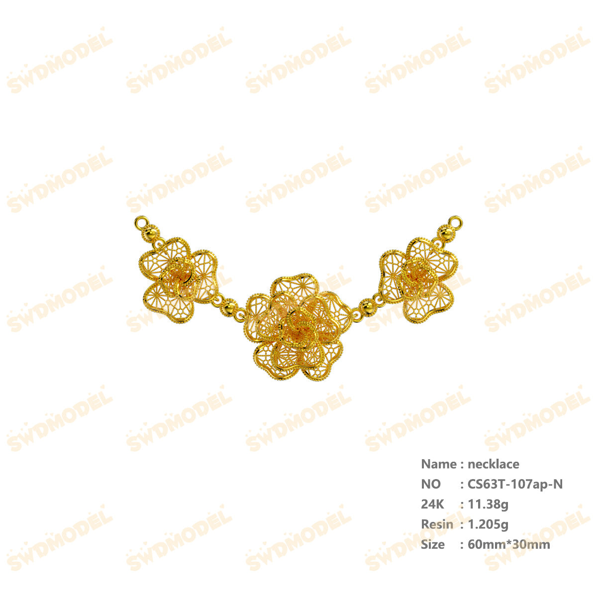 Jewelry set  Filigree Set   White Wax Casting Resin 3D Printing Service  CS63T-107ap