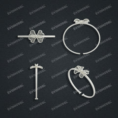 Jewelry set Filigree Bangle White Wax Casting Resin 3D Printing Service CS63T-108ap-G