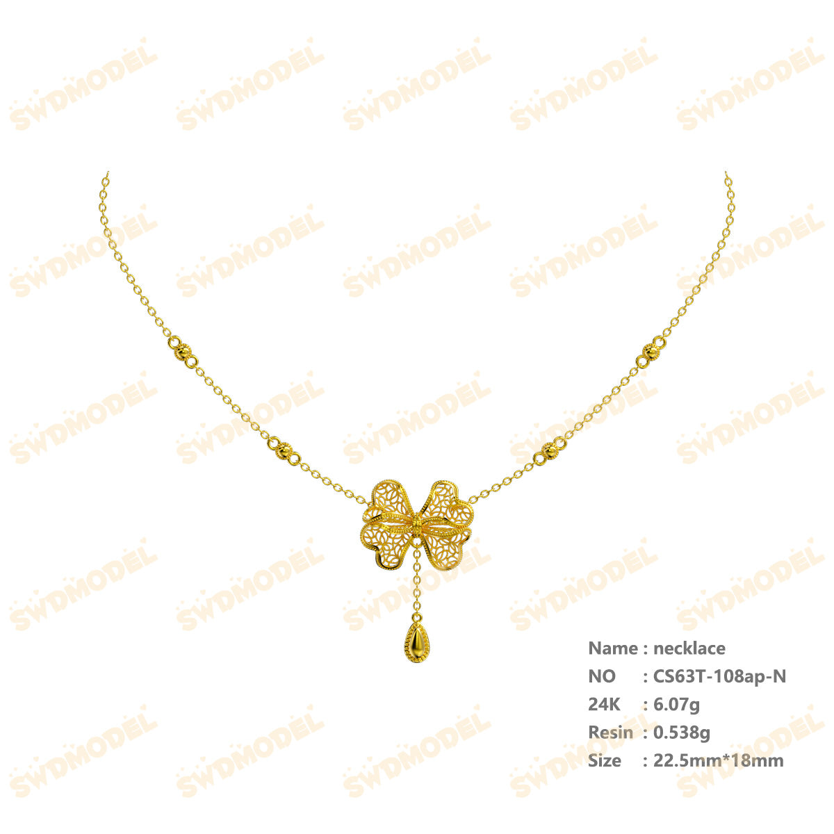 Jewelry set  Filigree Set   White Wax Casting Resin 3D Printing Service  CS63T-108ap