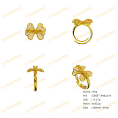 Jewelry set Filigree Ring White Wax Casting Resin 3D Printing Service  CS63T-108ap-R