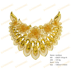 Jewelry set Filigree Necklace White Wax Casting Resin 3D Printing Service  CS63T-141ap-N