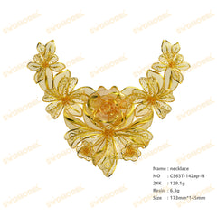 Jewelry set Filigree Necklace White Wax Casting Resin 3D Printing Service  CS63T-142ap-N