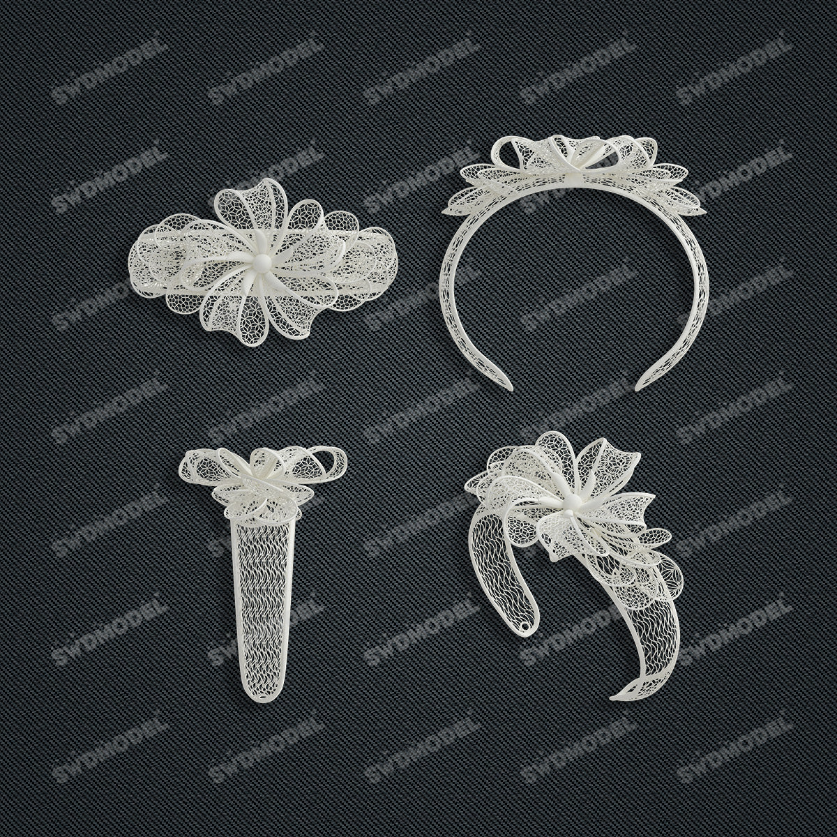 Jewelry set Filigree Bangle White Wax Casting Resin 3D Printing Service CS63T-144ap-G