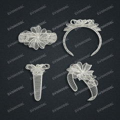 Jewelry set Filigree Bangle White Wax Casting Resin 3D Printing Service CS63T-144ap-G