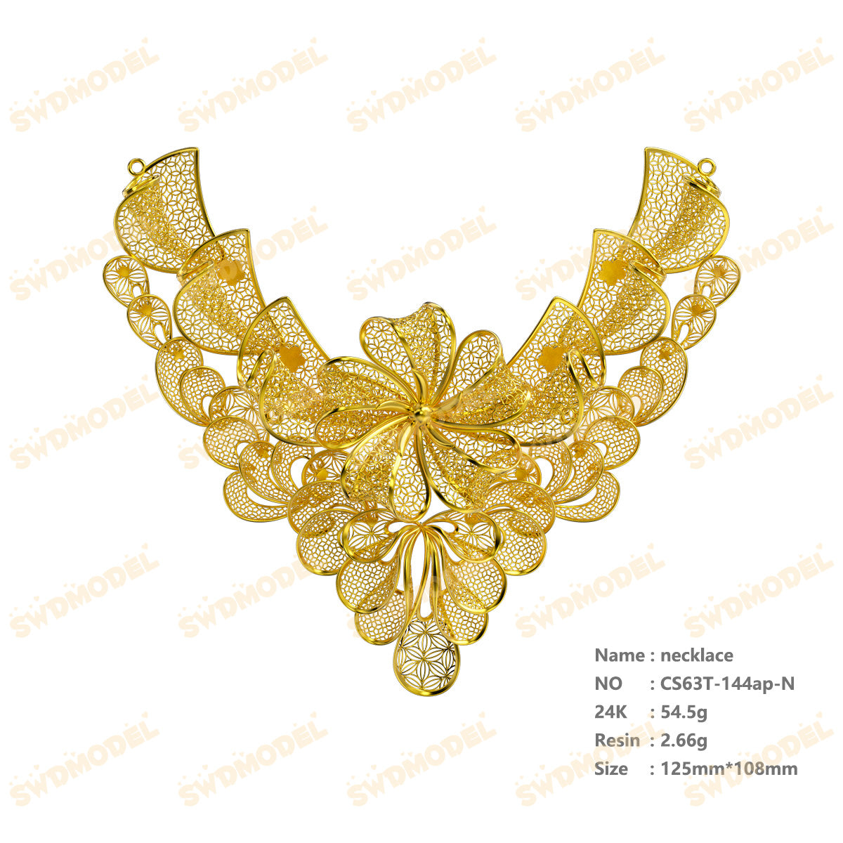 Jewelry set  Filigree Set   White Wax Casting Resin 3D Printing Service  CS63T-144ap