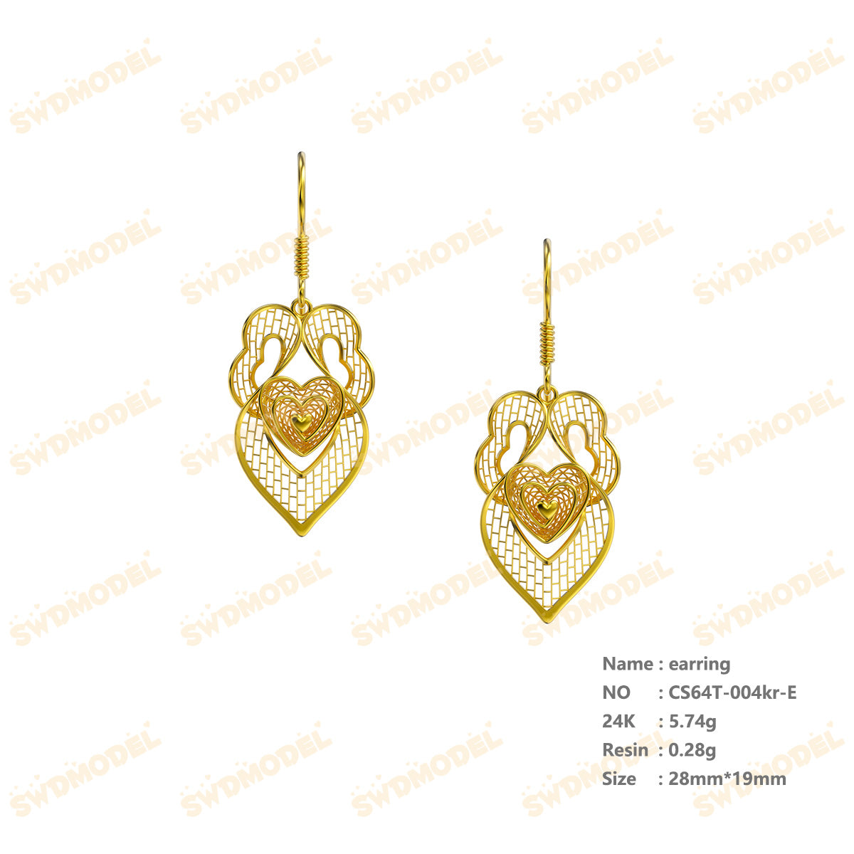 Jewelry set  Filigree Set   White Wax Casting Resin 3D Printing Service  CS64T-004kr