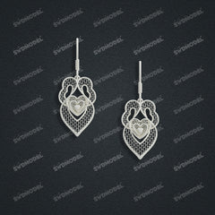 Jewelry set Filigree Earrings White Wax Casting Resin 3D Printing Service CS64T-004kr-E