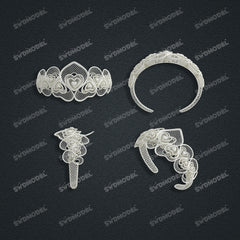 Jewelry set Filigree Bangle White Wax Casting Resin 3D Printing Service CS64T-004kr-G