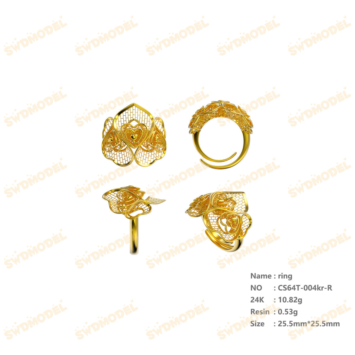 Jewelry set  Filigree Set   White Wax Casting Resin 3D Printing Service  CS64T-004kr