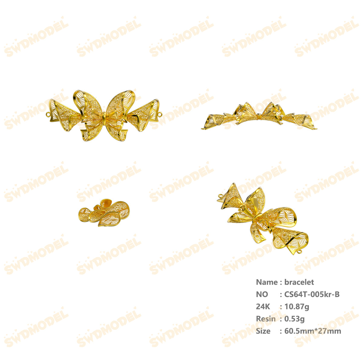 Jewelry set  Filigree Set   White Wax Casting Resin 3D Printing Service  CS64T-005kr