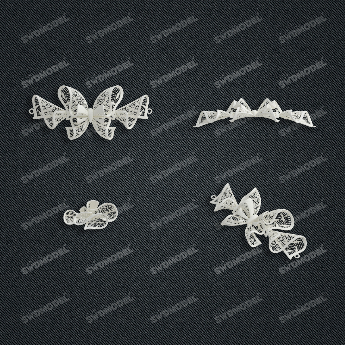 Jewelry set  Filigree Set   White Wax Casting Resin 3D Printing Service  CS64T-005kr