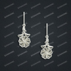 Jewelry set Filigree Earrings White Wax Casting Resin 3D Printing Service  CS64T-006ch-E