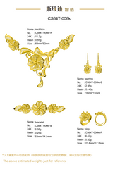 Jewelry set  Filigree Set   White Wax Casting Resin 3D Printing Service  CS64T-006kr