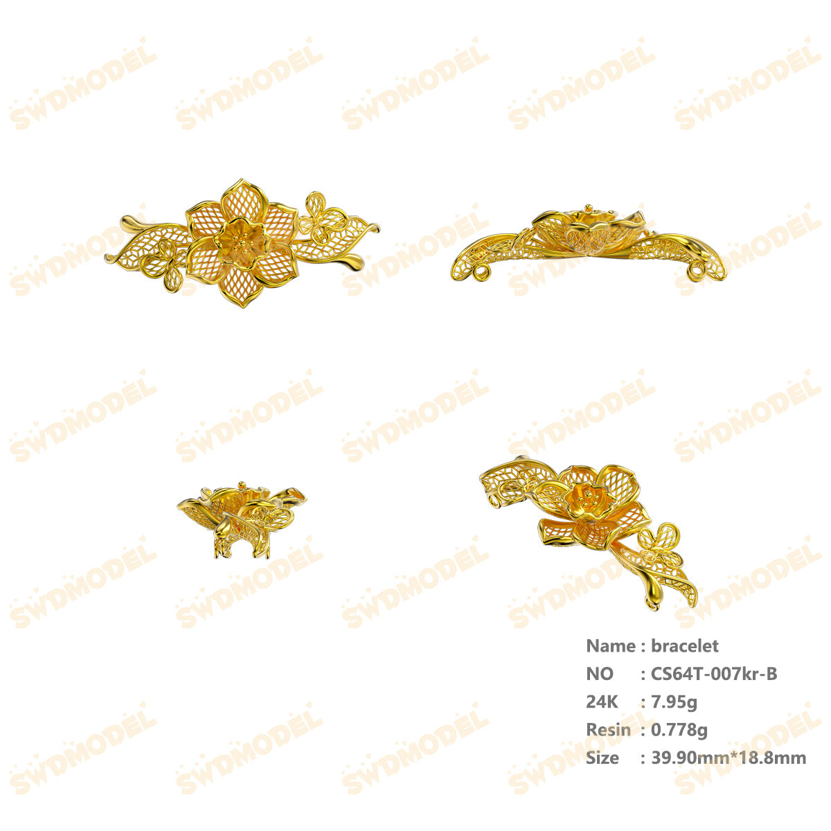 Jewelry set  Filigree Set   White Wax Casting Resin 3D Printing Service  CS64T-007kr