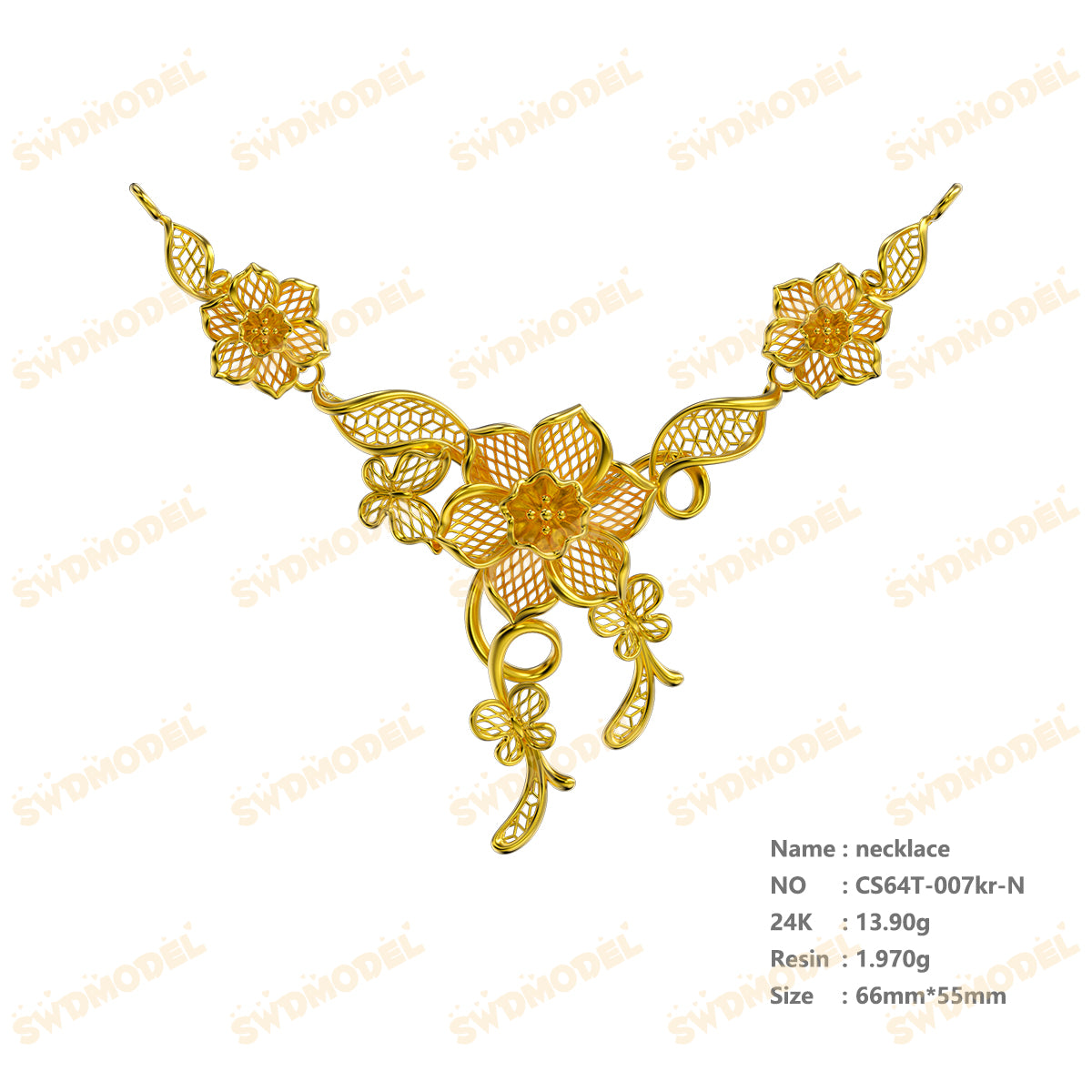 Jewelry set  Filigree Set   White Wax Casting Resin 3D Printing Service  CS64T-007kr