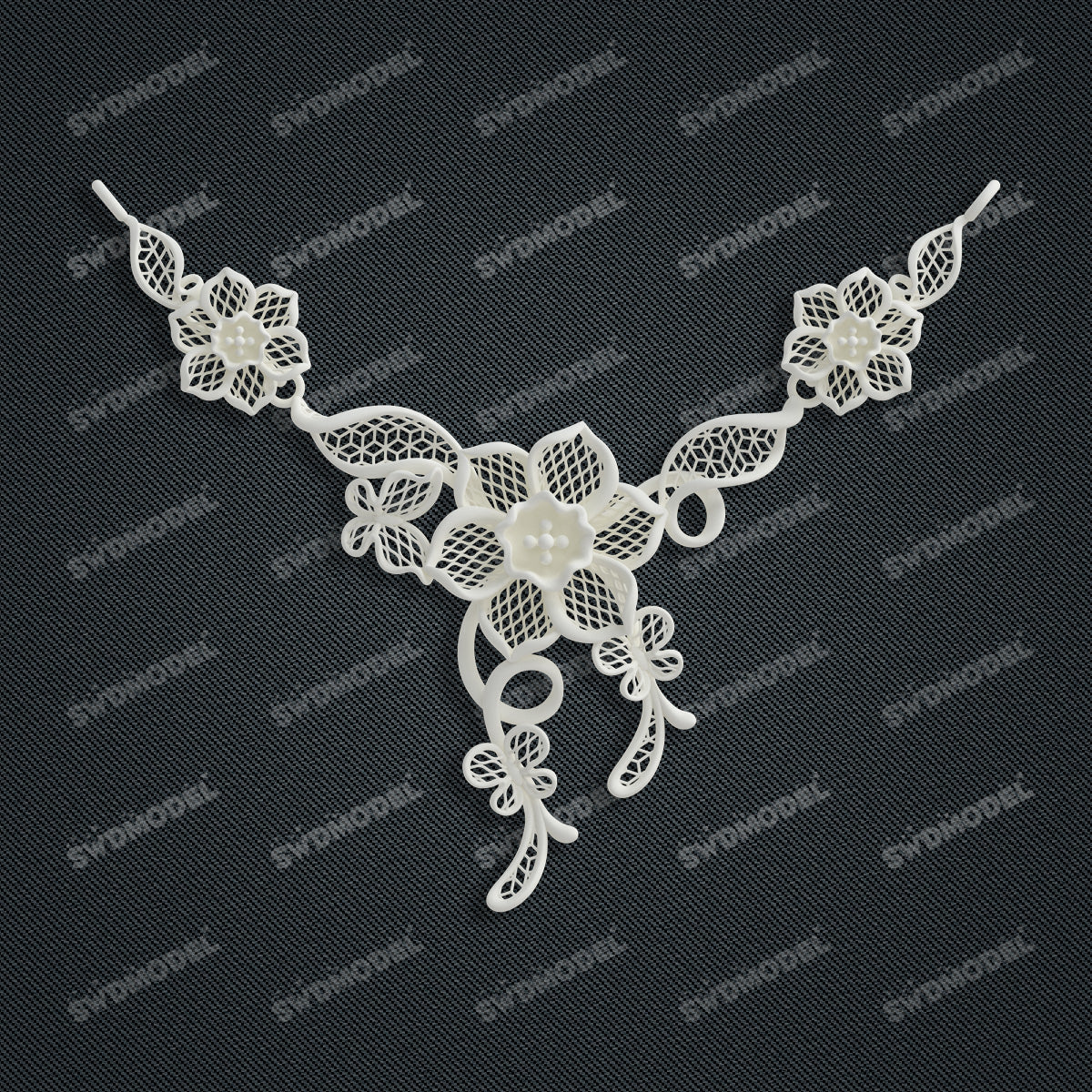 Jewelry set  Filigree Set   White Wax Casting Resin 3D Printing Service  CS64T-007kr