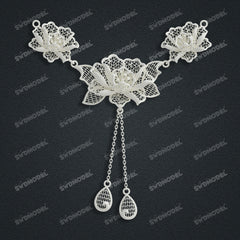 Jewelry set  Filigree Set   White Wax Casting Resin 3D Printing Service  CS64T-008kr