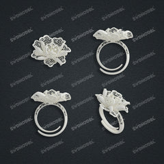 Jewelry set Filigree Ring White Wax Casting Resin 3D Printing Service  CS64T-008ch-R